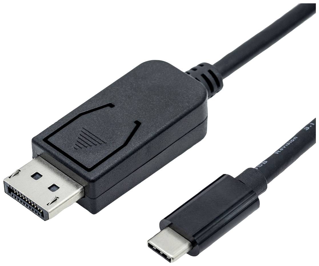 Roline USB-C® / DisplayPort Adapter USB-C®-kontakt, DisplayPort-kontakt 3.00 m Svart 11.04.5837 USB-C®-skärmkabel