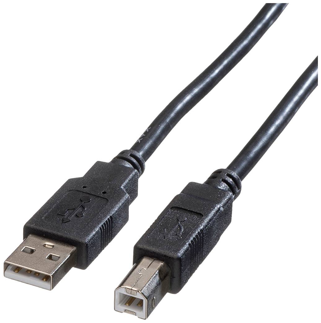 Roline USB-kabel USB 2.0 USB-A kontakt, USB-B kontakt 3.00 m Svart Skärmad 11.02.8830