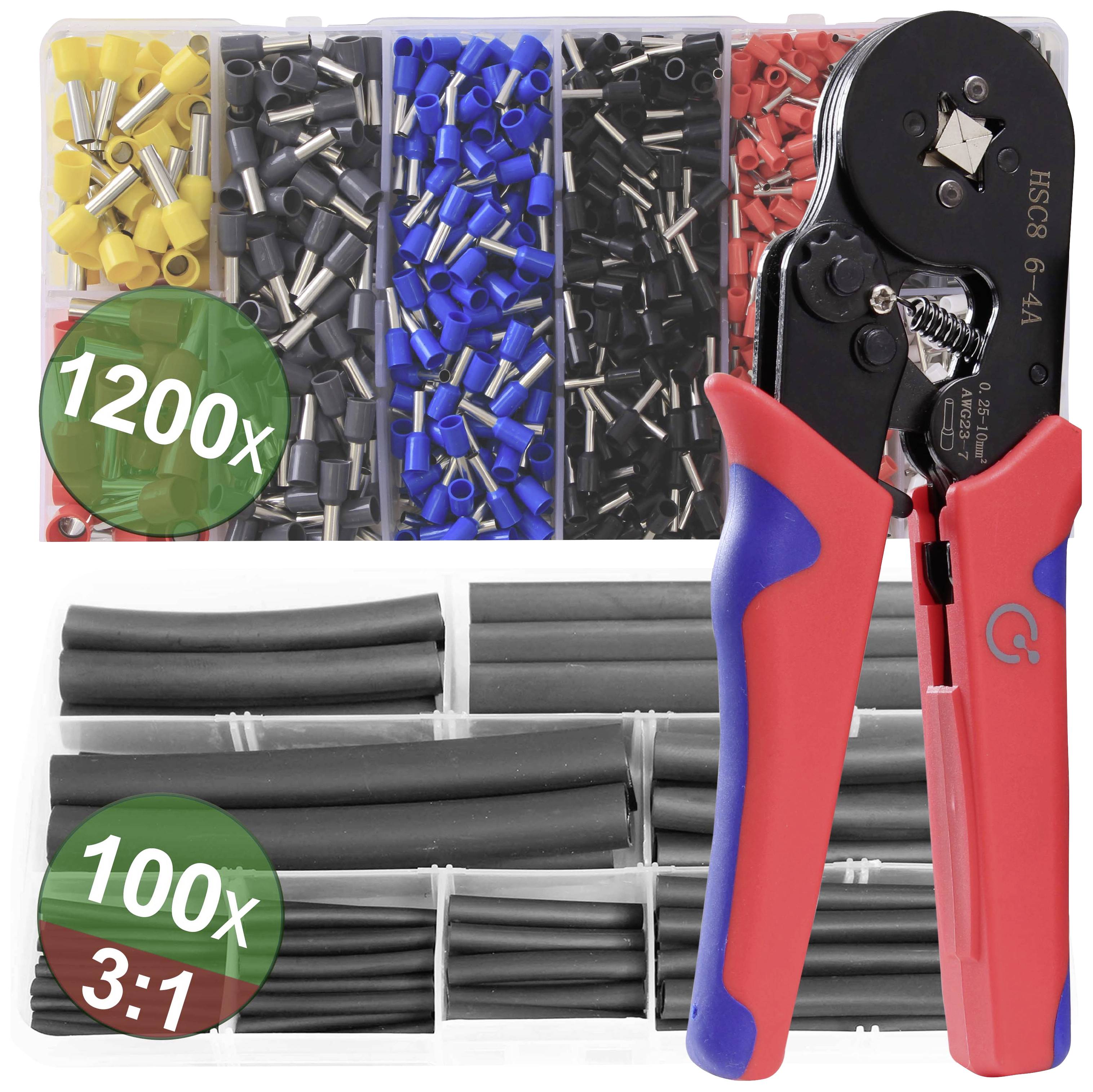 Quadrios 22T009 22T009 Crimptång-set Ändhylsor 0.25 till 10 mm² Inkl. ändhylsa sortiment