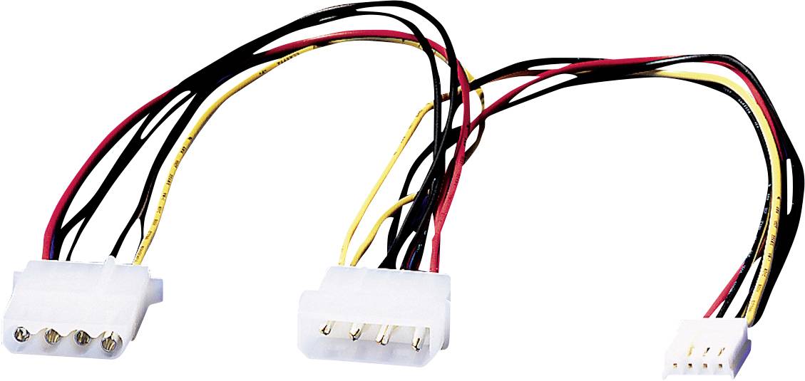 Roline PC Anslutningskabel [1x IDE-ström 4-pol hane – 2x IDE-ström 4-pol hona, Molex 4-pol hona] 0.30 m Flerfärgad