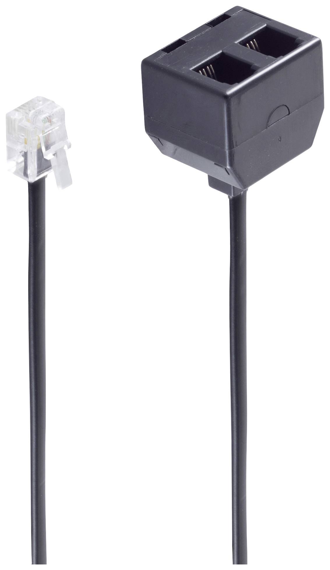 Shiverpeaks Telefon Adapter [1x RJ10 hane 4p4c – 2x RJ10 hona 4p4c] 0.15 m Svart