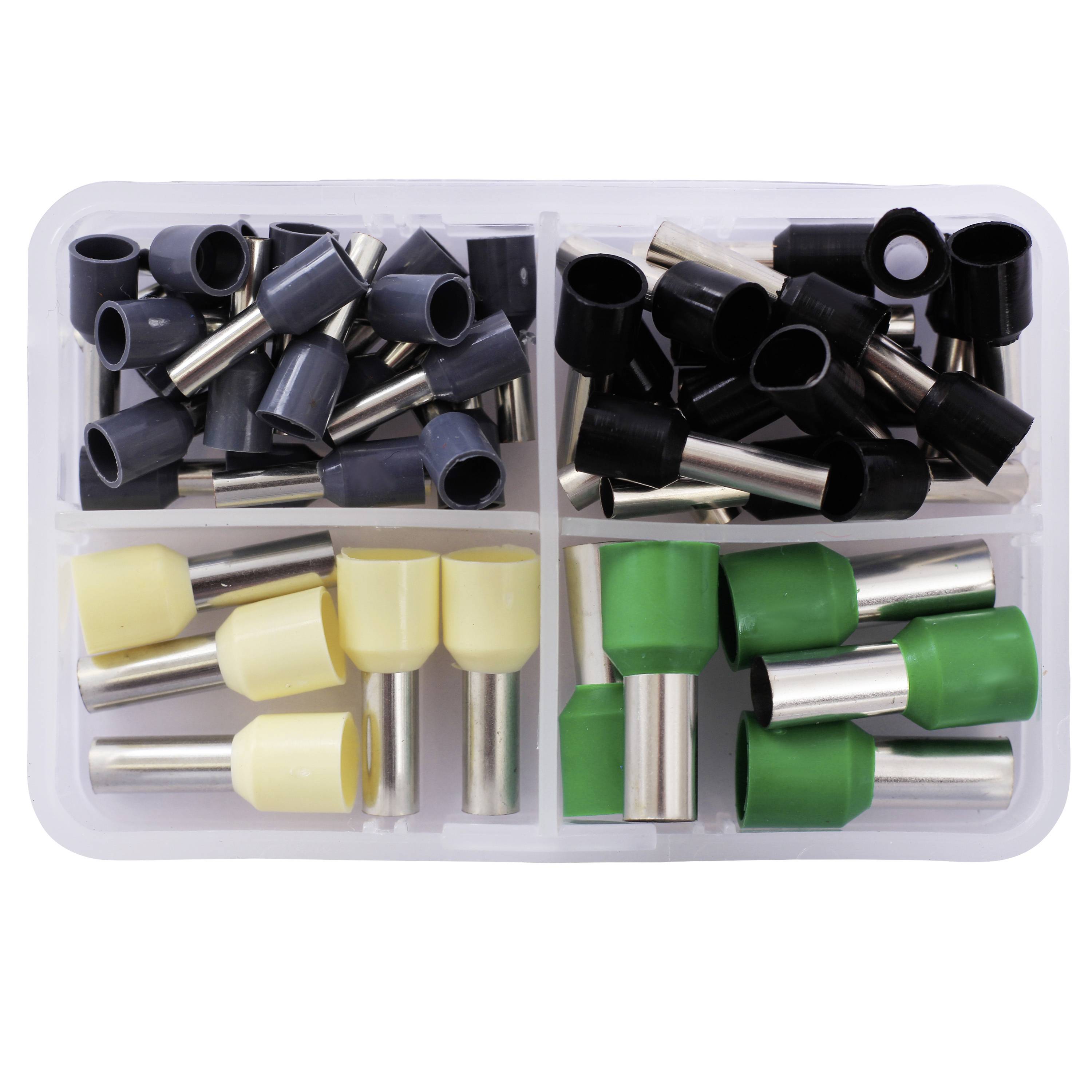 Quadrios 2010C394 Ändhylsa sortiment 4 mm², 6 mm², 10 mm², 16 mm² Delisolerad 45 st