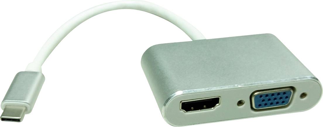 Roline USB-C® / HDMI Adapterkabel USB-C®-kontakt, HDMI-A uttag 0.10 m Silver (metallic) 12.03.3215 USB-C®-skärmkabel