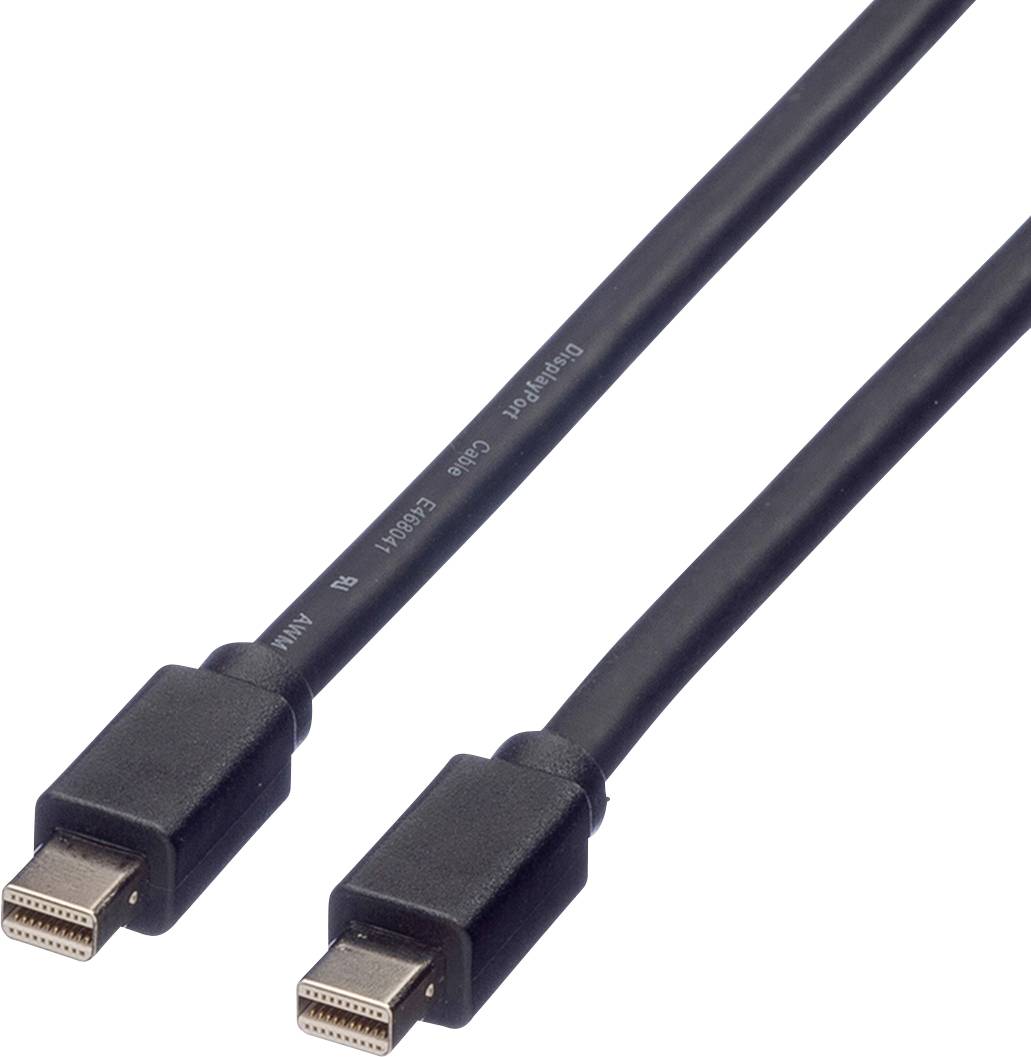Roline DisplayPort Anslutningskabel Mini DisplayPort-kontakt, Mini DisplayPort-kontakt 3.00 m Svart 11.04.5641 Skärmad D