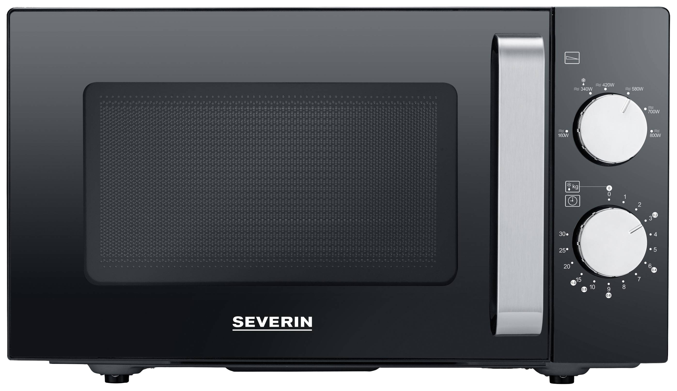 Severin MW 7761 Mikrovågsugn Svart, Rostfritt stål 800 W