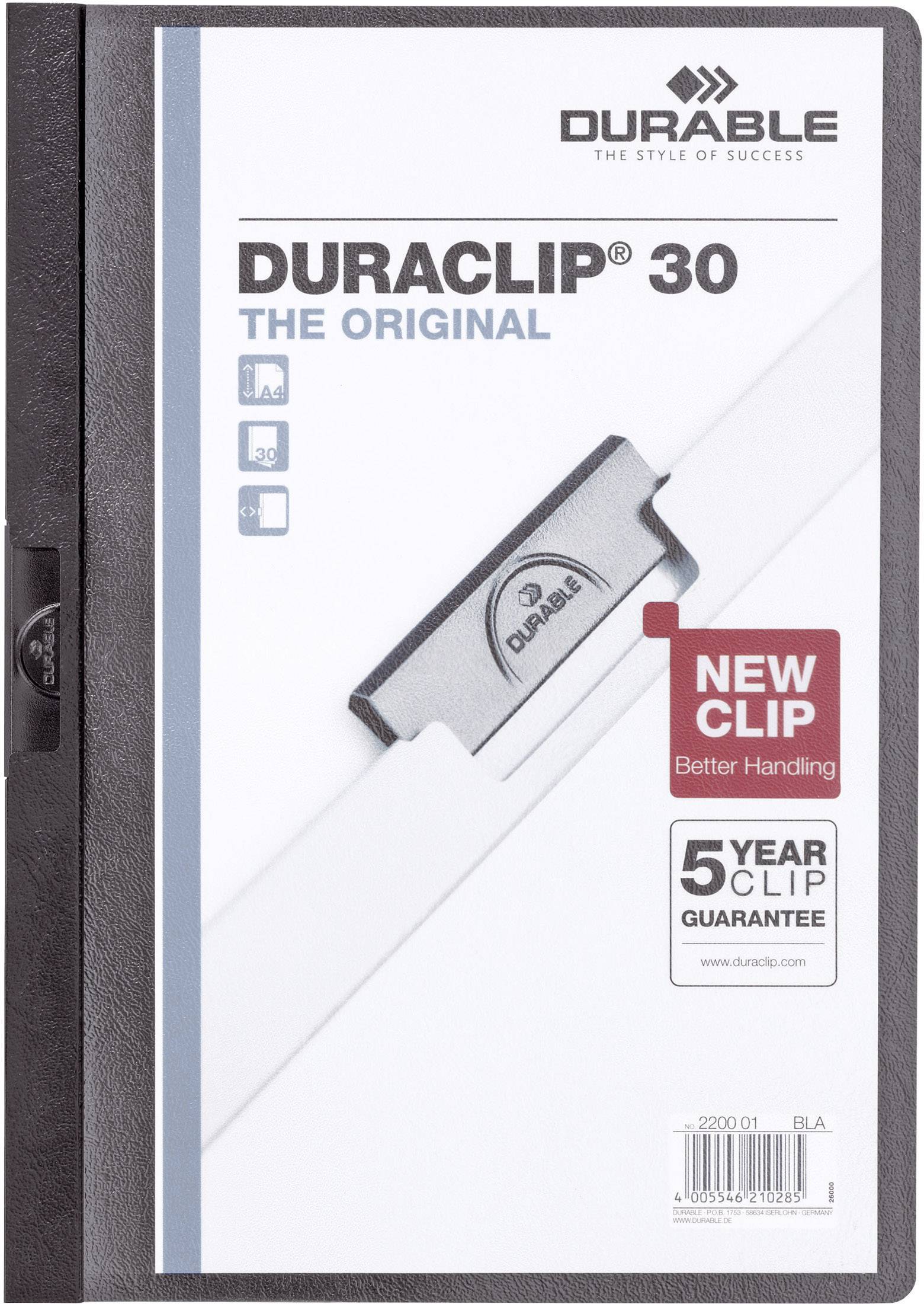 Durable DURACLIP 30 – 2200 220001 DIN A4 Svart
