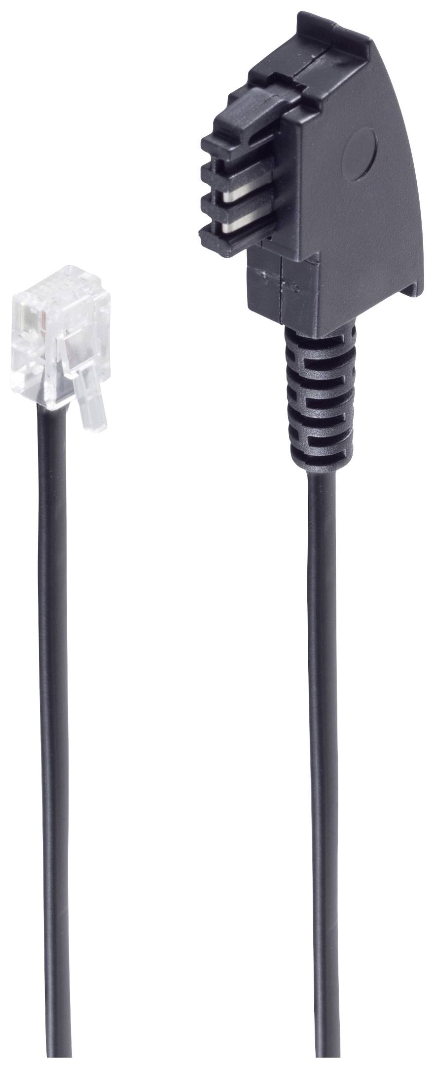 Shiverpeaks Telefon Anslutningskabel [1x TAE-F-stiftdon – 1x RJ11 hane 6p4c] 6 m Svart