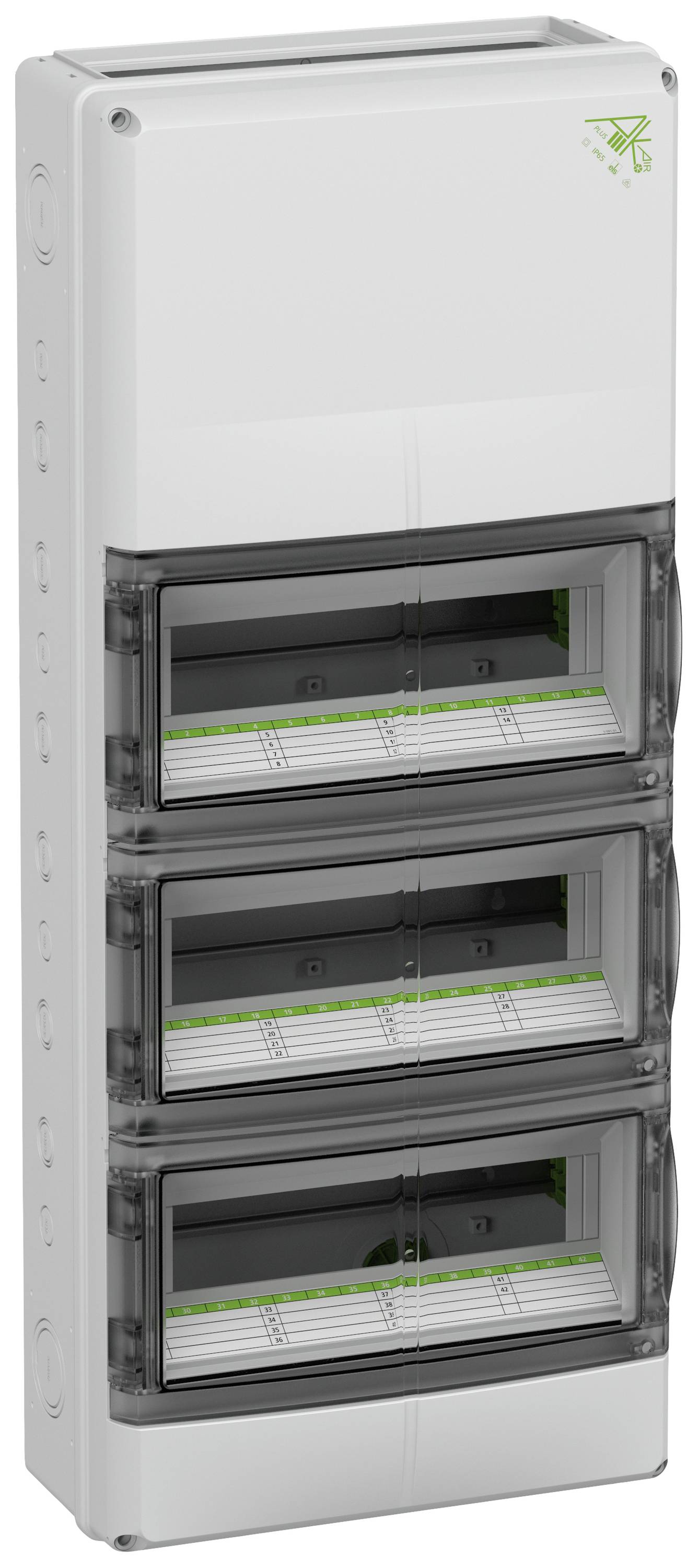 Spelsberg 73374201 AK-F 42 Plus Normkapsling Moduler totalt = 42 Antal serier = 3 Innehåll 1 st