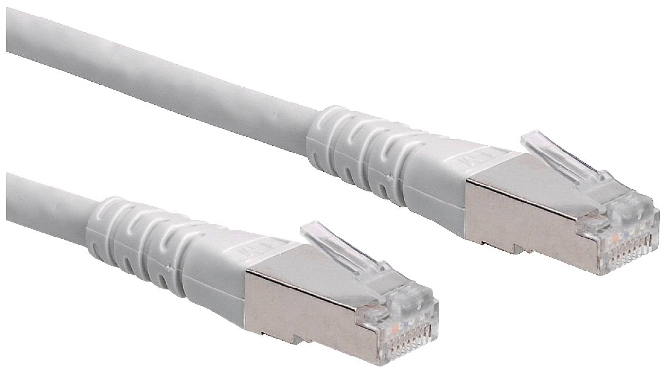 Roline 21.15.0840 RJ45 Nätverkkabel, Patchkabel CAT 6 S/FTP 10.00 m Grå dubbelt skärmad 1 st