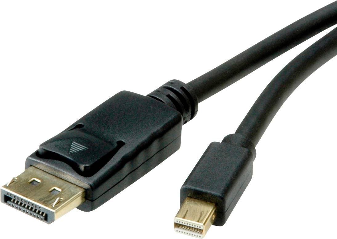 Roline DisplayPort Anslutningskabel DisplayPort-kontakt, Mini DisplayPort-kontakt 1.00 m Svart 11.04.5814 Skärmad Displa