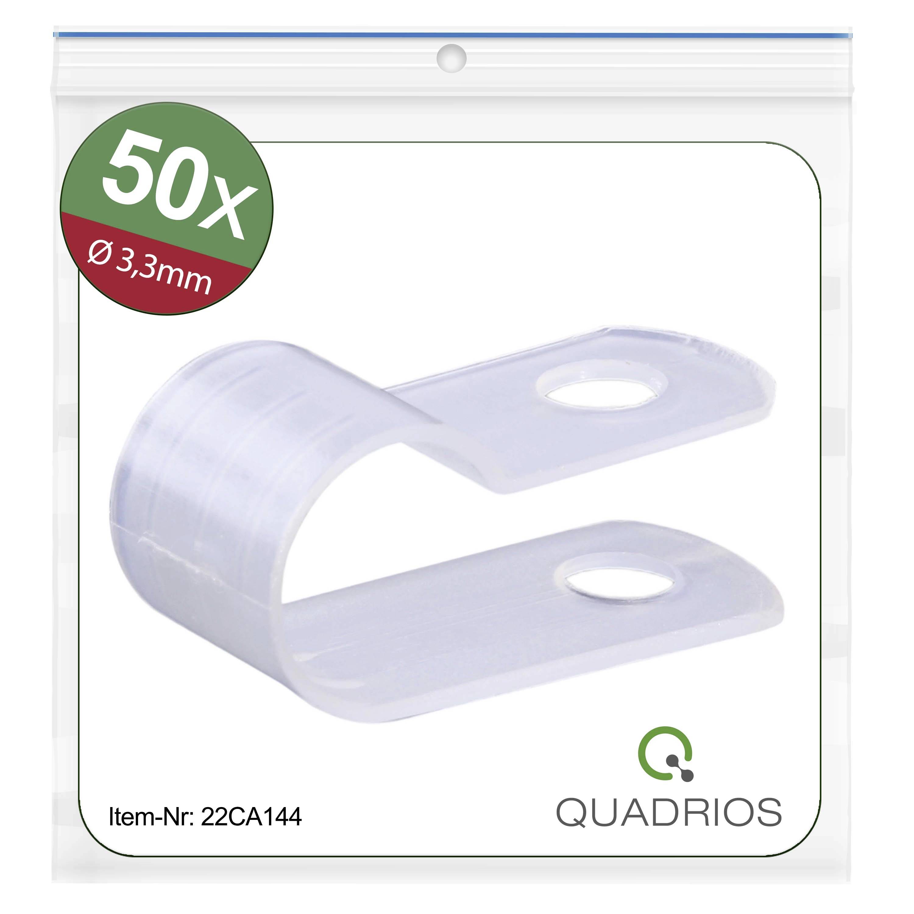 Quadrios 22CA144 Fästklämma skruv 22CA144 Bunt Ø-område 3.3 mm (max) Natural 1 set
