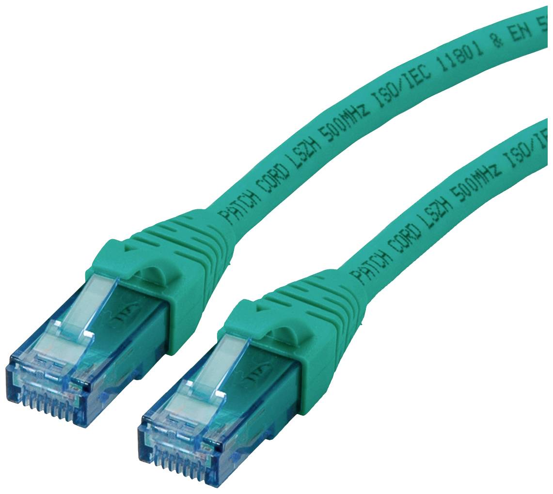 Roline 21.15.2731 RJ45 Nätverkkabel, Patchkabel CAT 6A U/UTP 1.00 m Grön oskärmad, Halogenfri, Flamskyddsmedel 1 st