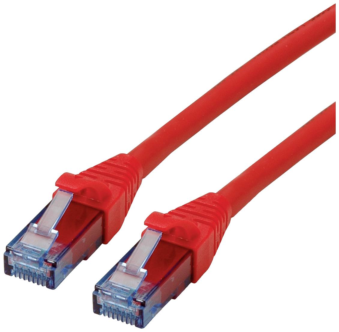 Roline 21.15.2716 RJ45 Nätverkkabel, Patchkabel CAT 6A U/UTP 7.50 m Röd (klar) oskärmad, Halogenfri, Flamskyddsmedel 1 s
