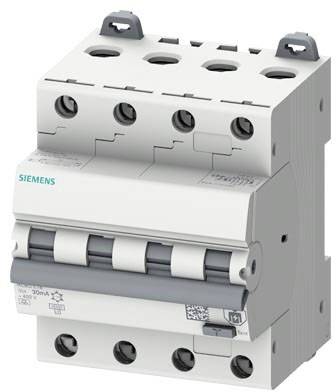 Siemens 5SU13467FP13 Jordfelsbrytare/Säkerhetsbrytare Säkringsstorlek = 3 4-polig 13 A 0.03 A
