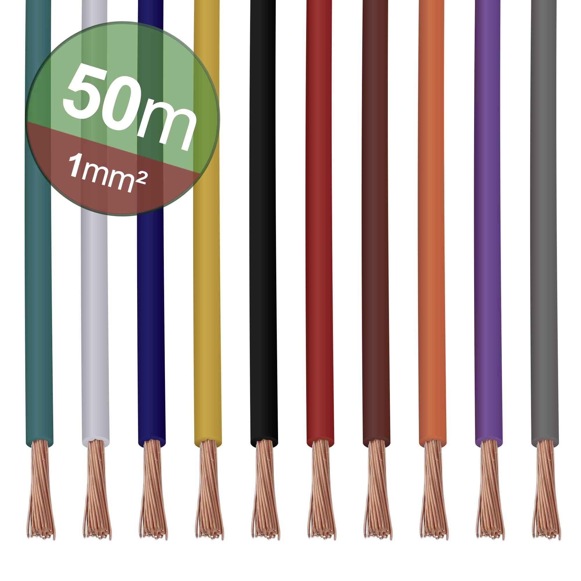 Quadrios 22CW006 Litssortiment 1 x 1.0 mm² Vit, Blå, Brun, Orange, Grön, Gul, Grå, Violett, Svart, Röd 1 set