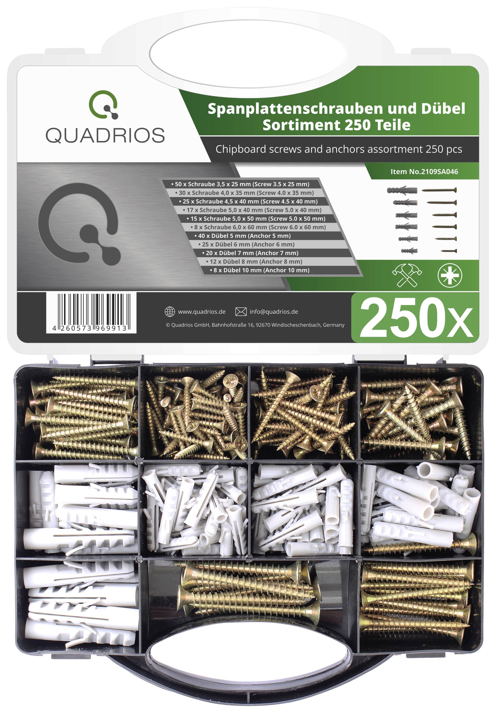 Quadrios 2109SA046 2109SA046 Spånskivskruv sortiment 250 st