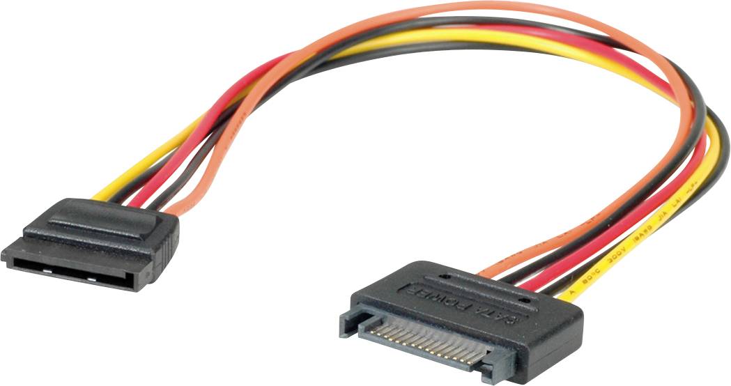 Roline PC Anslutningskabel [1x SATA-strömkontakt hona 15-pol – 1x SATA-strömkontakt hane 15-pol] 0.30 m Flerfärgad