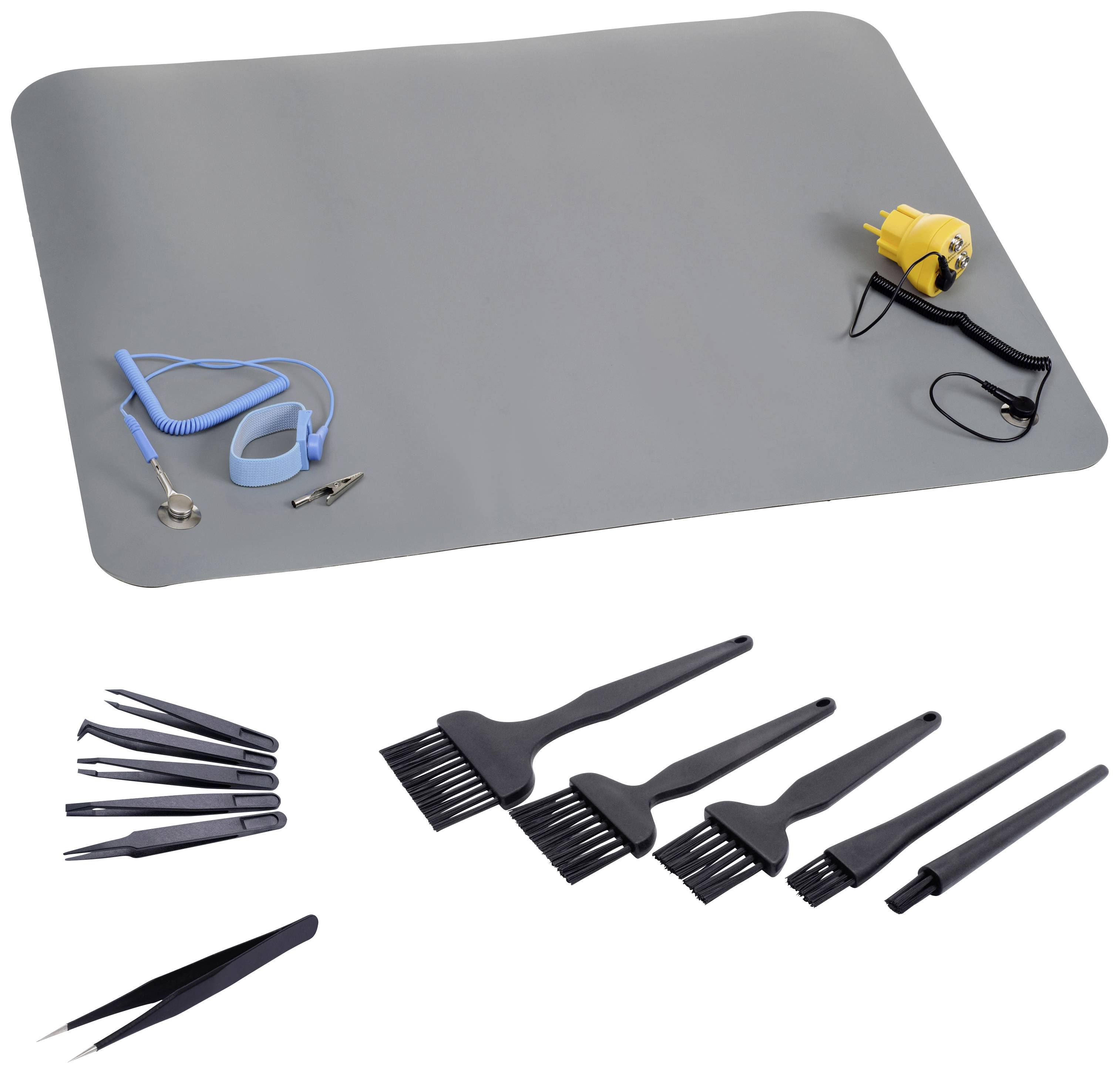 Quadrios ESD-bordsmatta-set Grå (L x B) 600 mm x 400 mm
