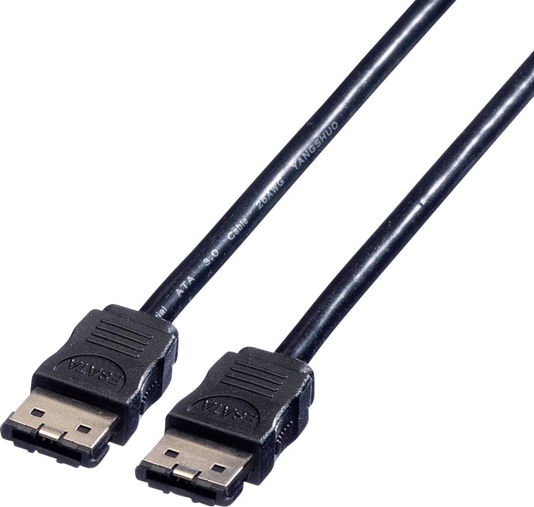 Roline PC Anslutningskabel [1x eSATA-hane 7-pol – 1x eSATA-hane 7-pol] 0.50 m Svart