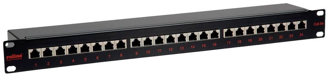 Roline 26 + 2 Port Nätverk Patchpanel 483 mm (19″) CAT 5e 1 U Svart