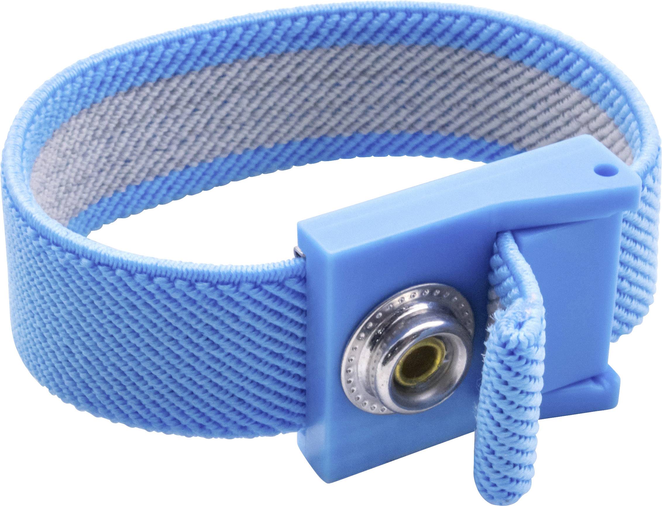 Quadrios ESD-handledsband Blå Tryckknapp 10 mm