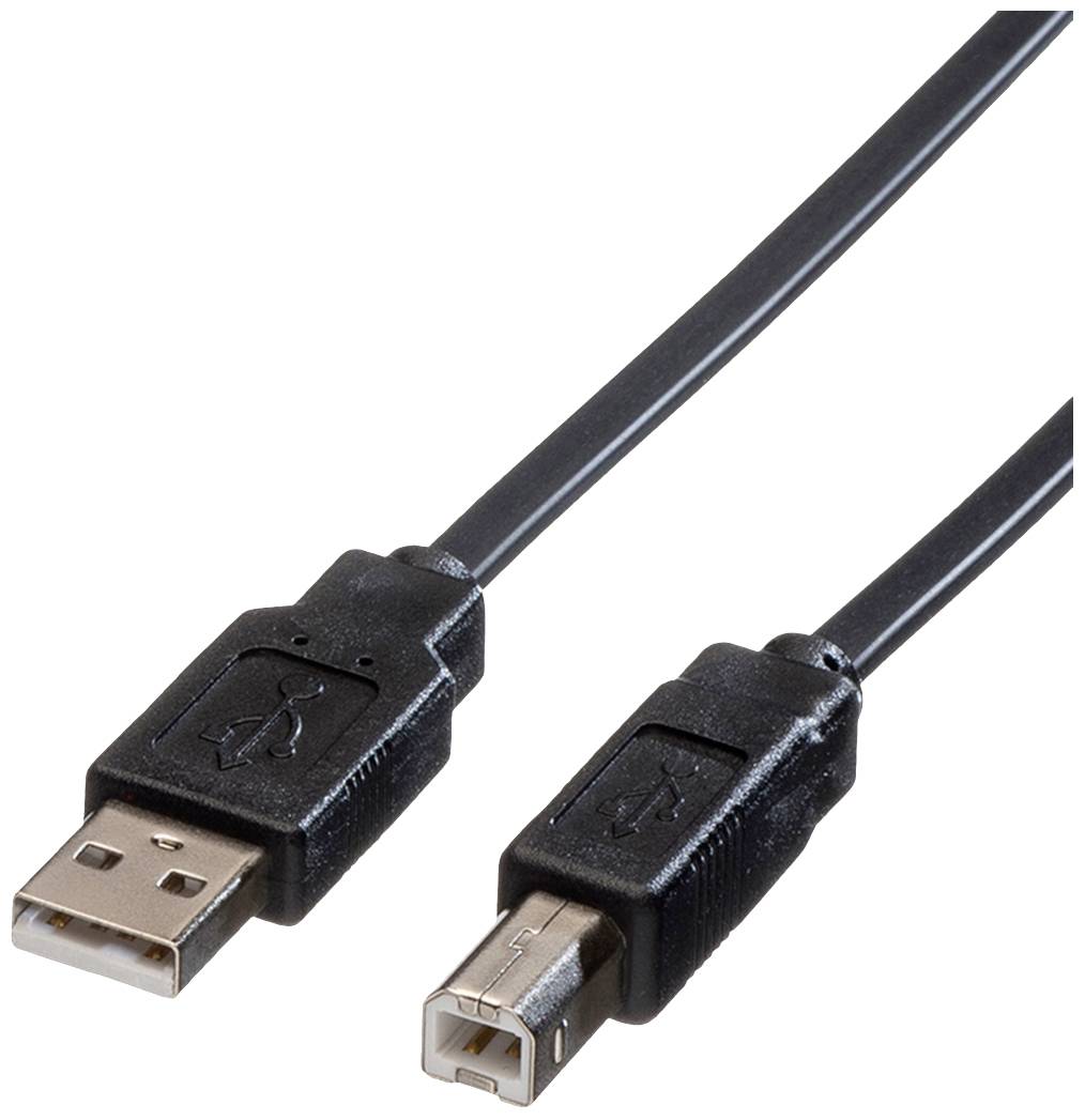 Roline USB-kabel USB 2.0 USB-A kontakt, USB-B kontakt 0.80 m Svart Skärmad 11.02.8867