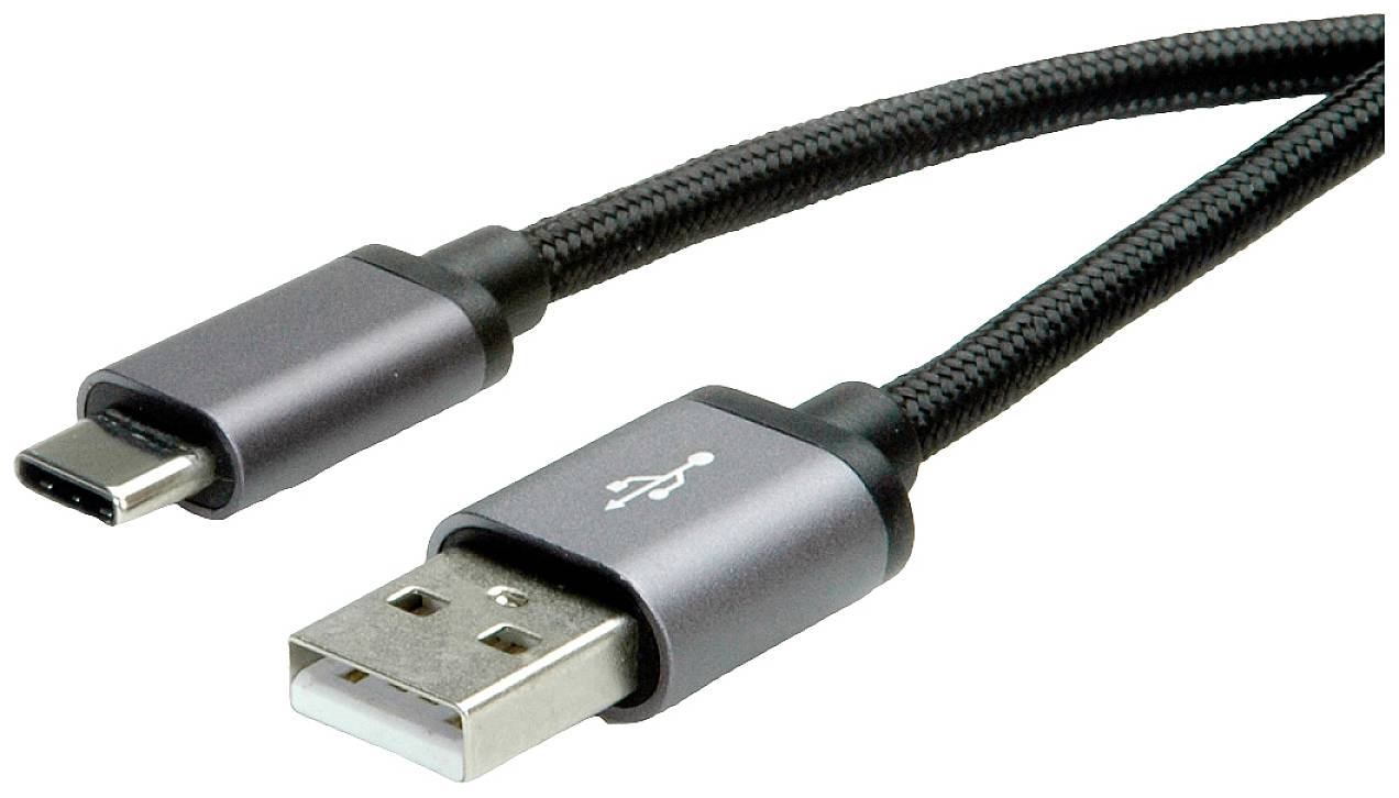 Roline USB-kabel USB 2.0 USB-A kontakt, USB-C®-kontakt 1.80 m Svart Skärmad 11.02.9028