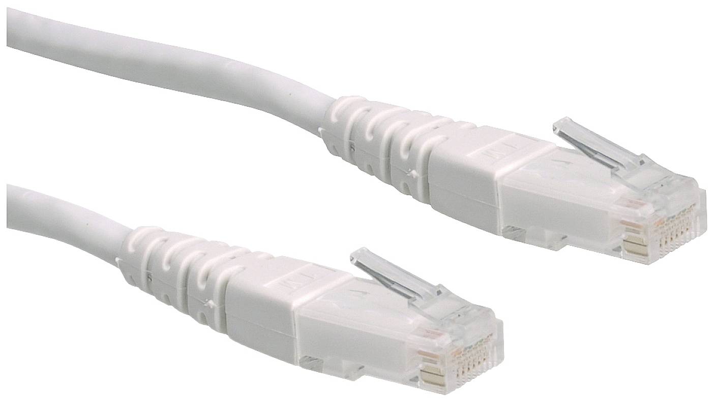 Roline 21.15.0929 RJ45 Nätverkkabel, Patchkabel CAT 6 U/UTP 1.50 m Vit oskärmad 1 st