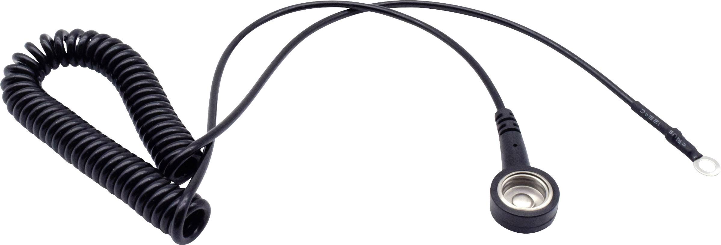 Quadrios ESD-jordningskabel 1.80 m Tryckknapp 10 mm, Ringkabelskoanslutning