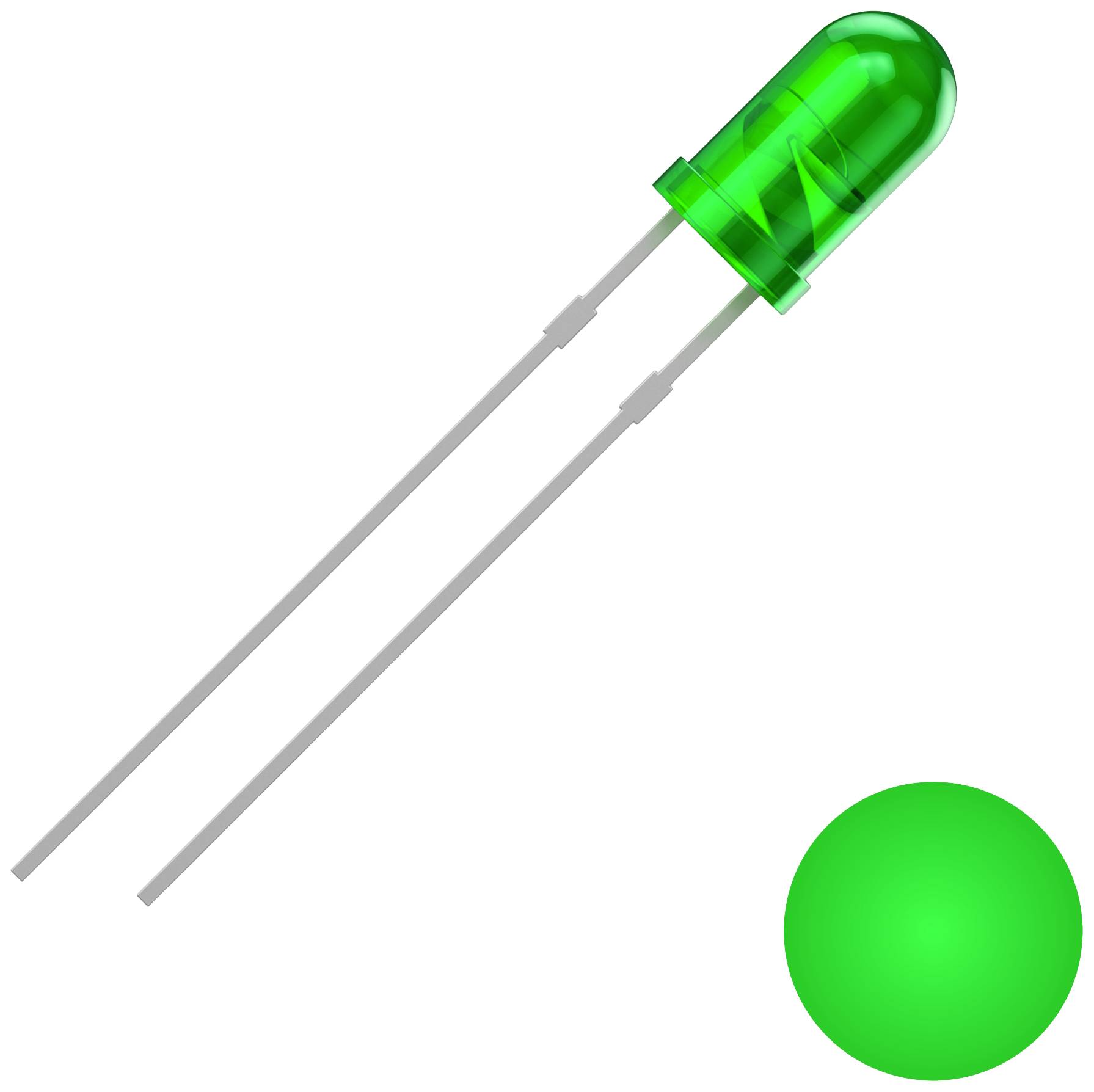 Quadrios 2111O152 LED hållmonterad Grön Rund 3 mm 2500 mcd 30 ° 20 mA 3 V