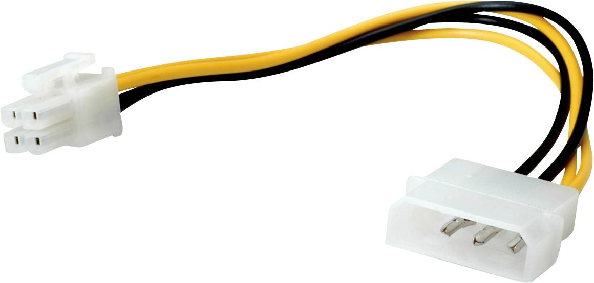 Roline PC Anslutningskabel [1x Molex 4-pol hane – 1x ATX hona 4-pol] 0.15 m Flerfärgad